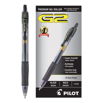 Pilot® G2 Premium Gel Pen, Retractable, Bold 1 Mm, Black Ink, Smoke Barrel, Dozen freeshipping - TVN Wholesale
